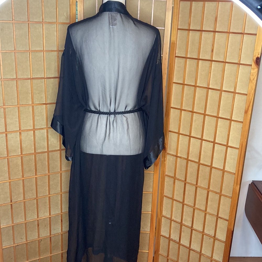 Secret Treasures Robe Black Sheer Robe - Picture 2 of 11